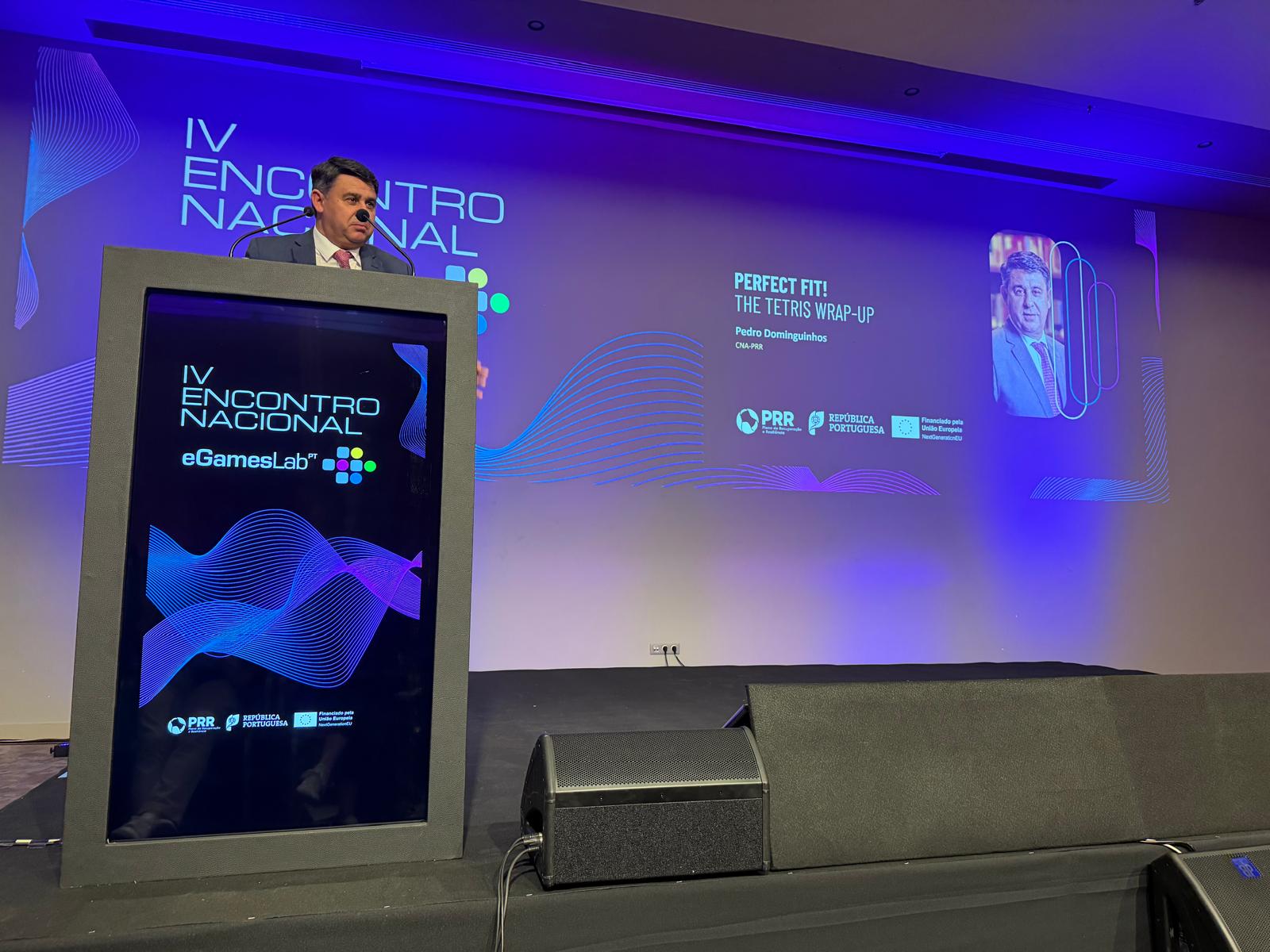 Pedro Dominguinhos, Chair of CNA-PRR, at the IV eGames Lab National Meeting